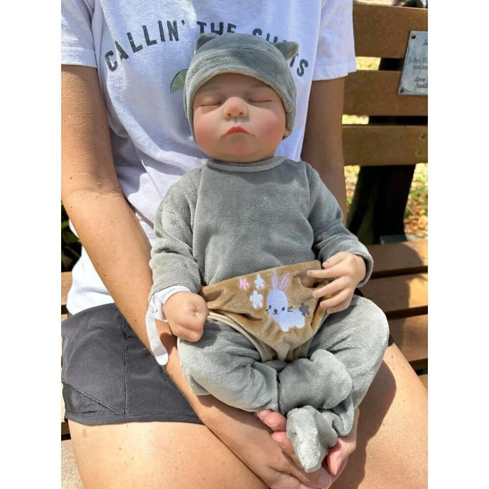 🆕17inch Silicone Body Newborn Baby Doll Poseable Limbs Sleeping Doll Girl